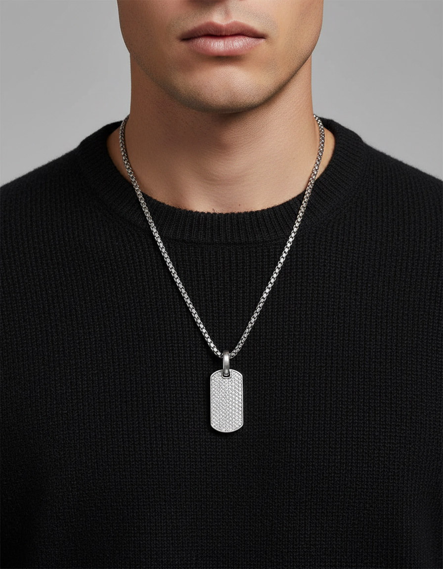 Cipher Pendant (Black/White Diamonds), view 4