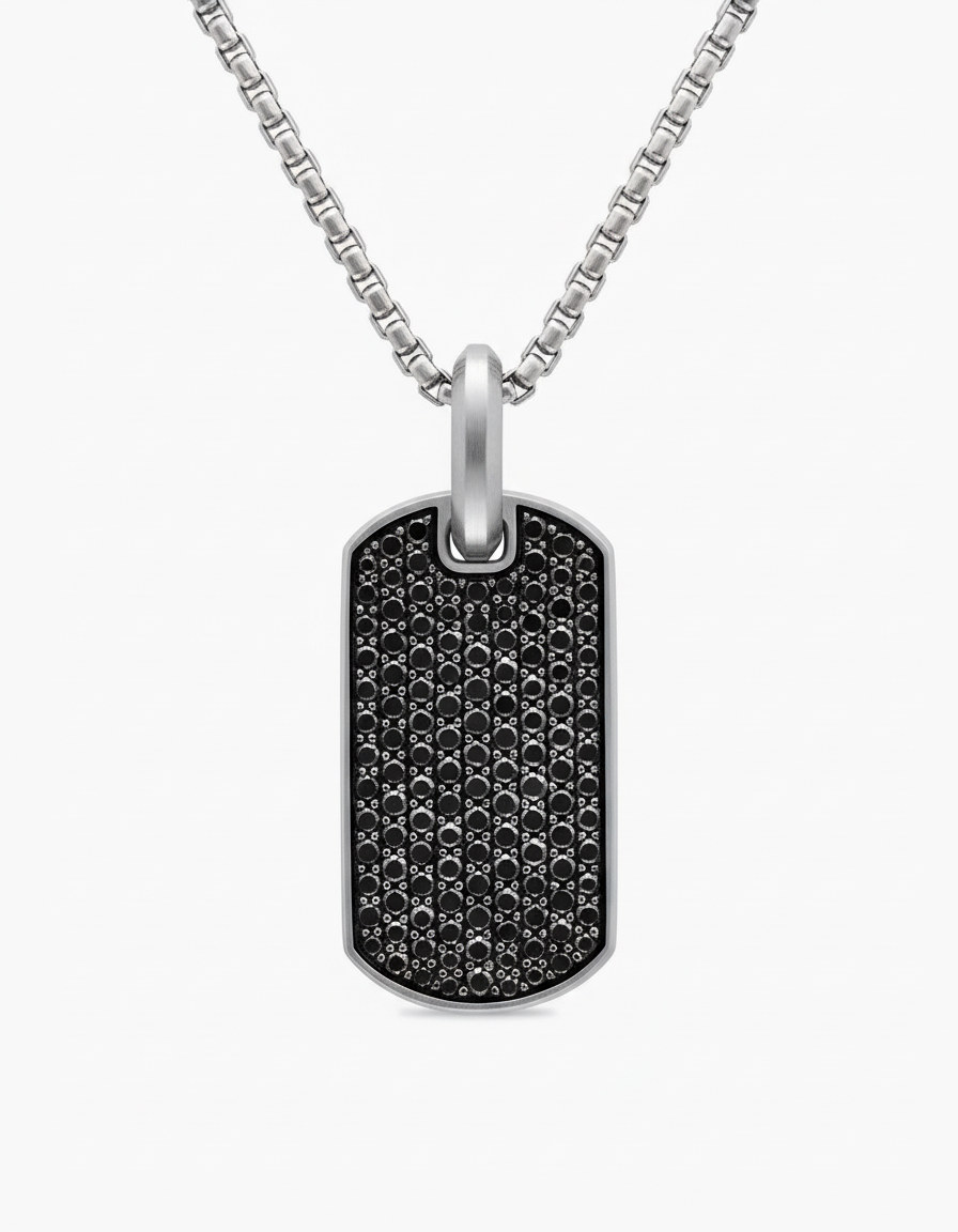 Cipher Pendant (Black/White Diamonds), view 6