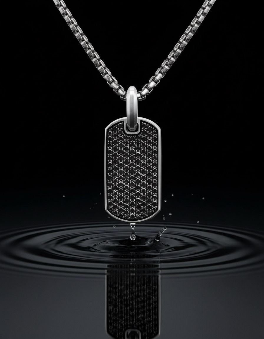 Cipher Pendant (Black/White Diamonds), view 3