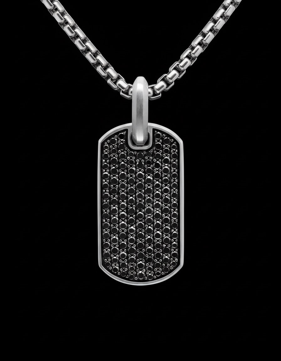 Cipher Pendant (Black/White Diamonds)