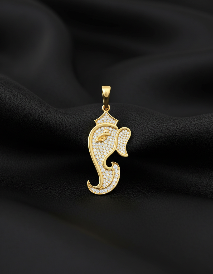 Yellow Gold Plated Sterling Silver with Lab Grown White Diamonds