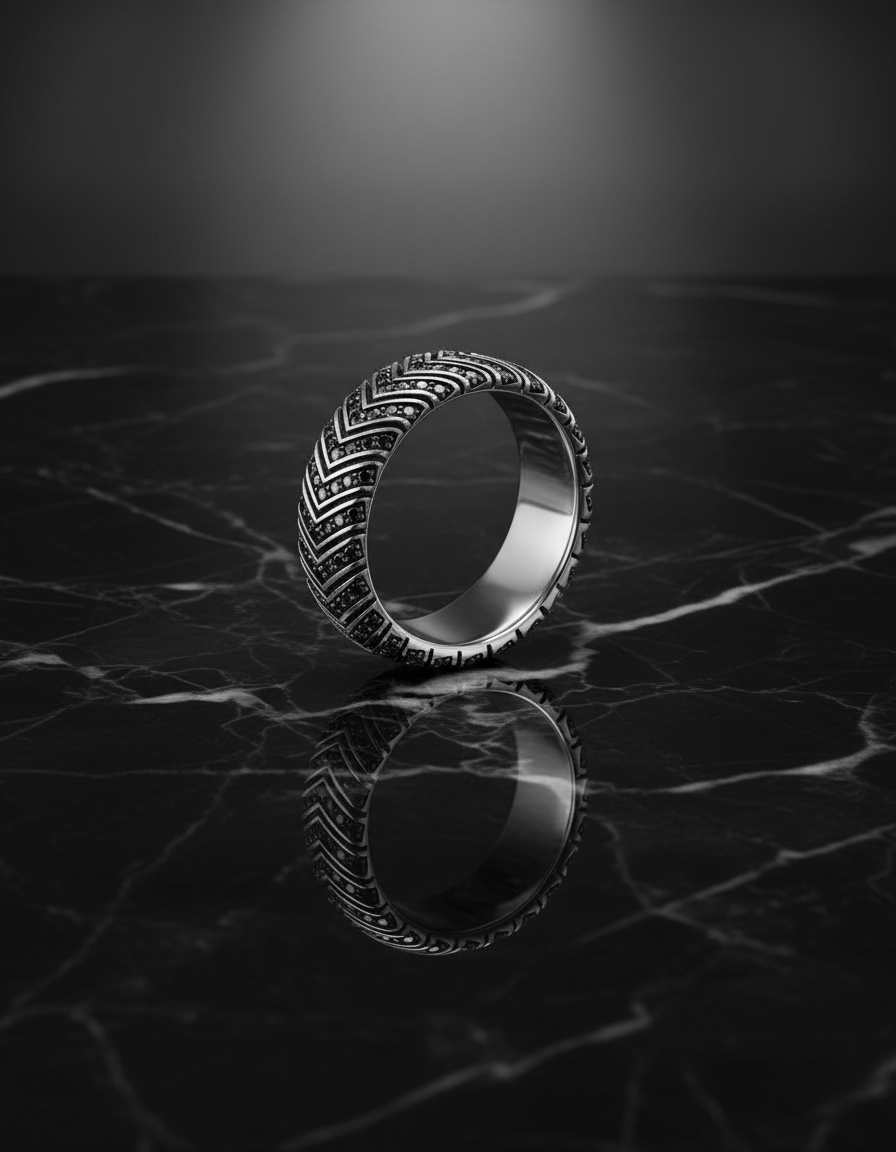 The Apex Ring (Chevron V Design)