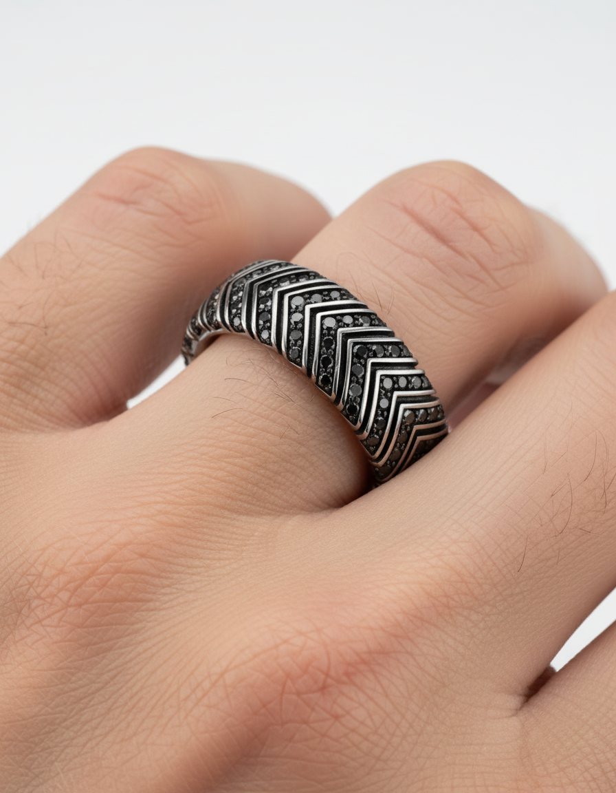 The Apex Ring (Chevron V Design), view 3