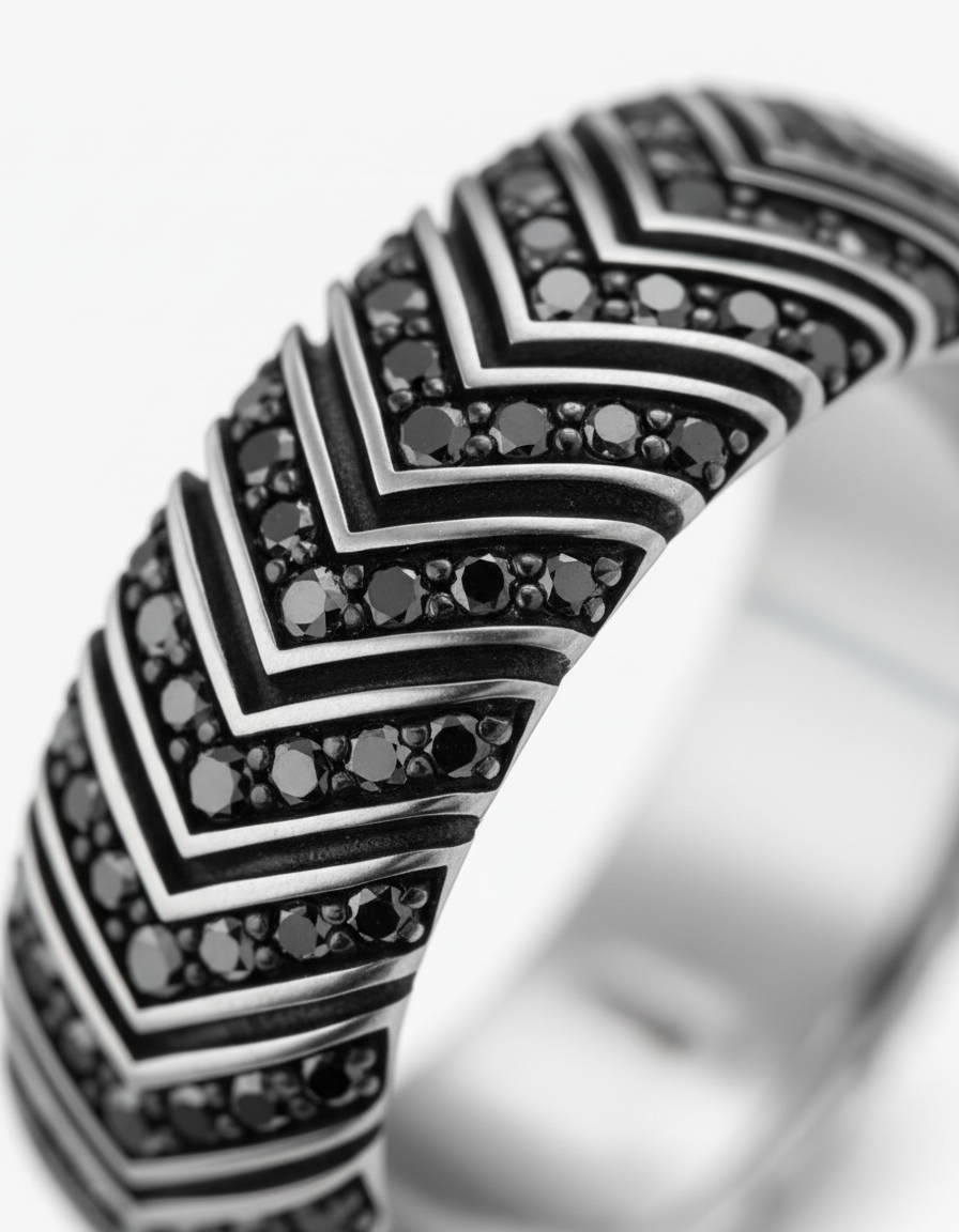 The Apex Ring (Chevron V Design), view 4