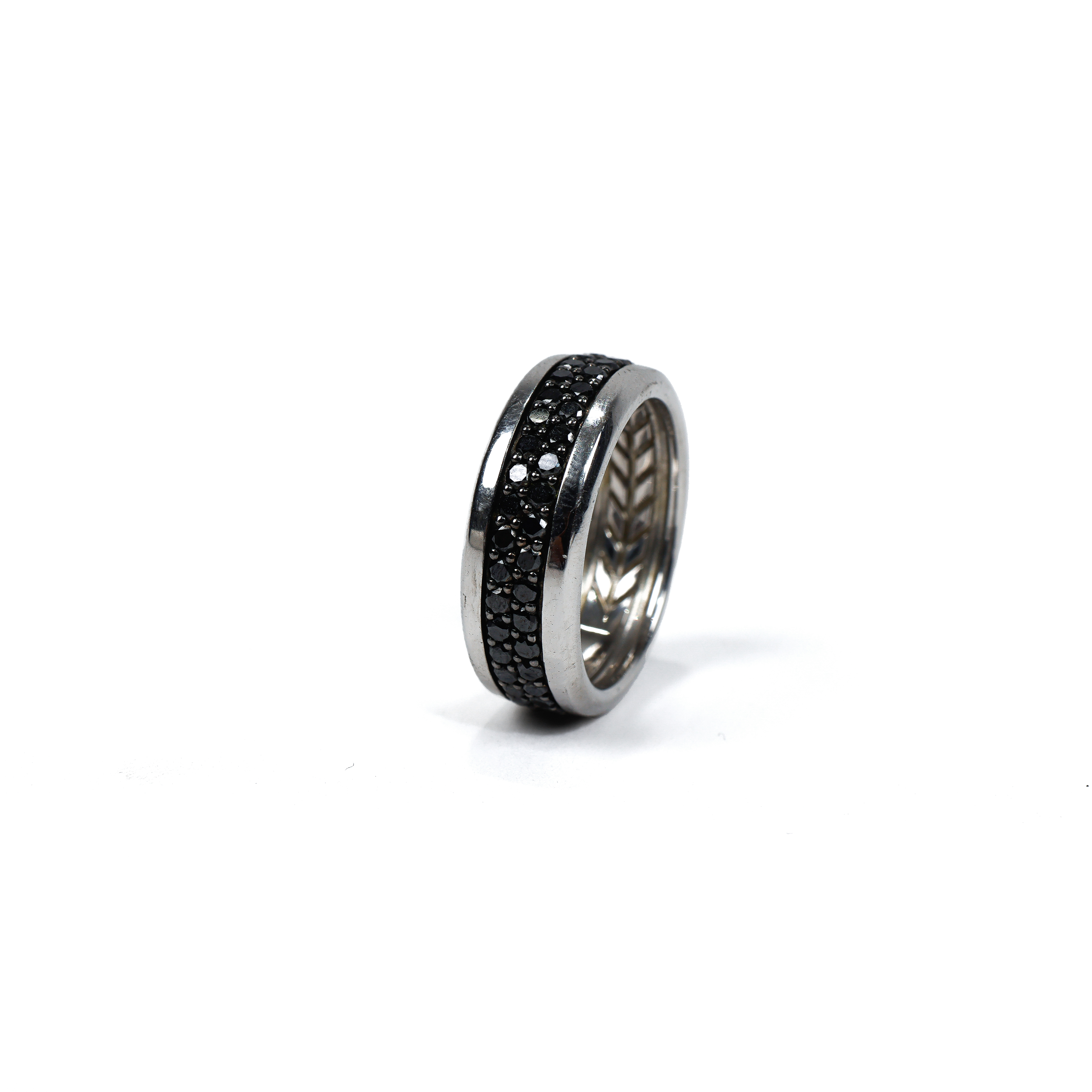Sterling Silver with Natural Black Diamonds