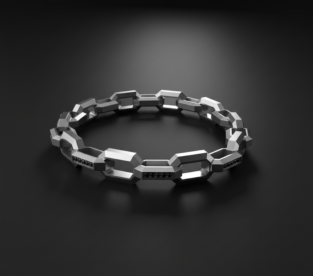 The Prime Bracelet (Clean, Sharp Black Diamond) — craftsmanship detail