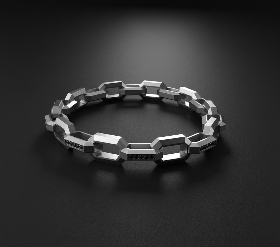 The Prime Bracelet (Clean, Sharp Black Diamond)