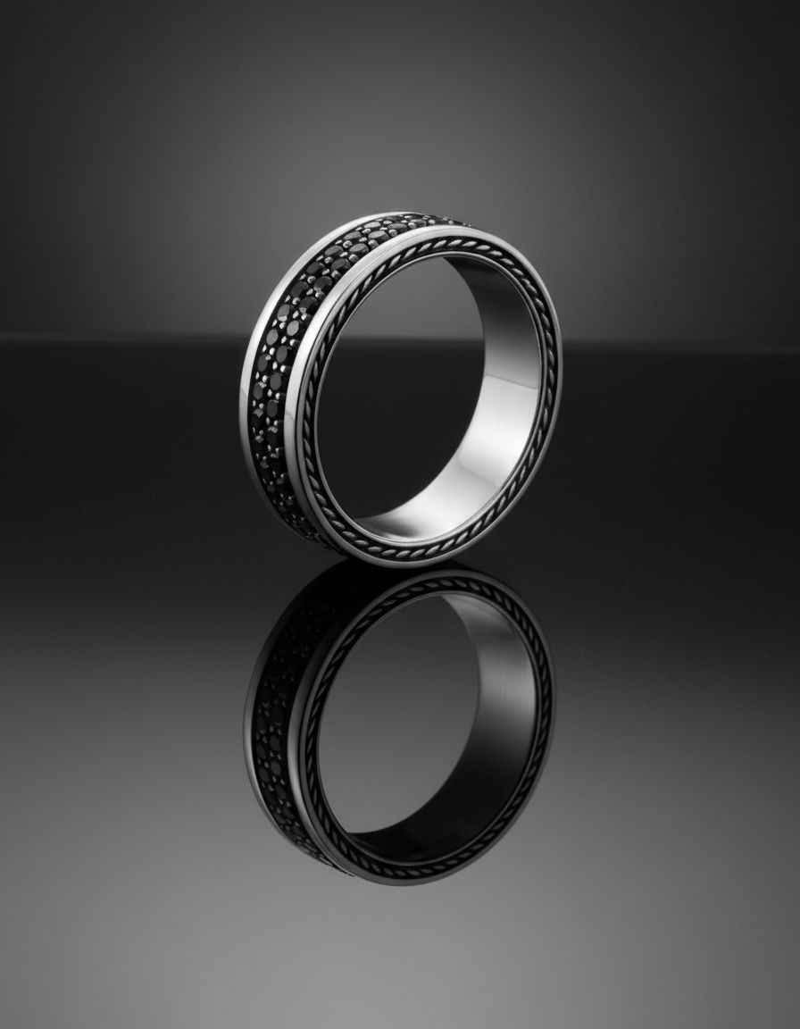 The Valor Band (2 Row Black Diamond Eternity Ring)