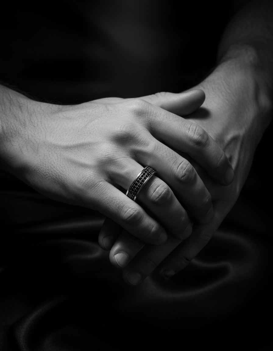 The Valor Band (2 Row Black Diamond Eternity Ring), view 3