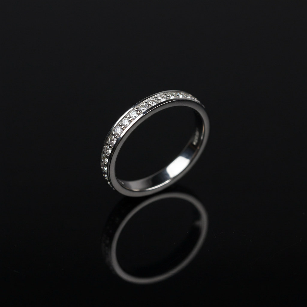 The Virtue Ring (1 Row White Diamond Eternity Ring), view 4